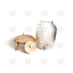 کلمن بلوری پایه چوبی طرح ونیز